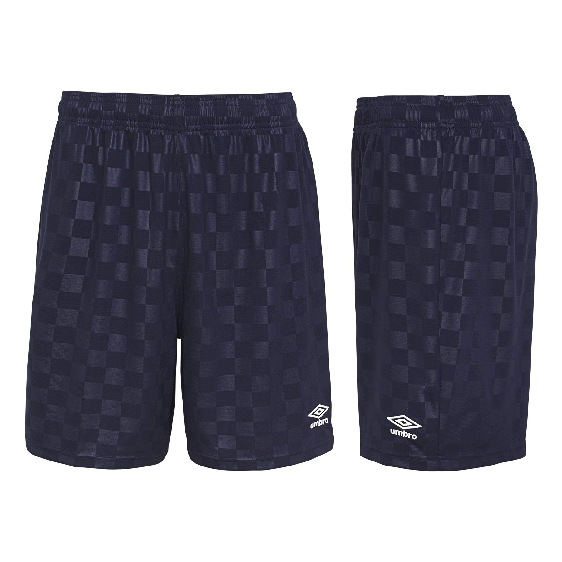 Umbro Short à Carreaux pour Enfant, Bleu Marine, Taille S
