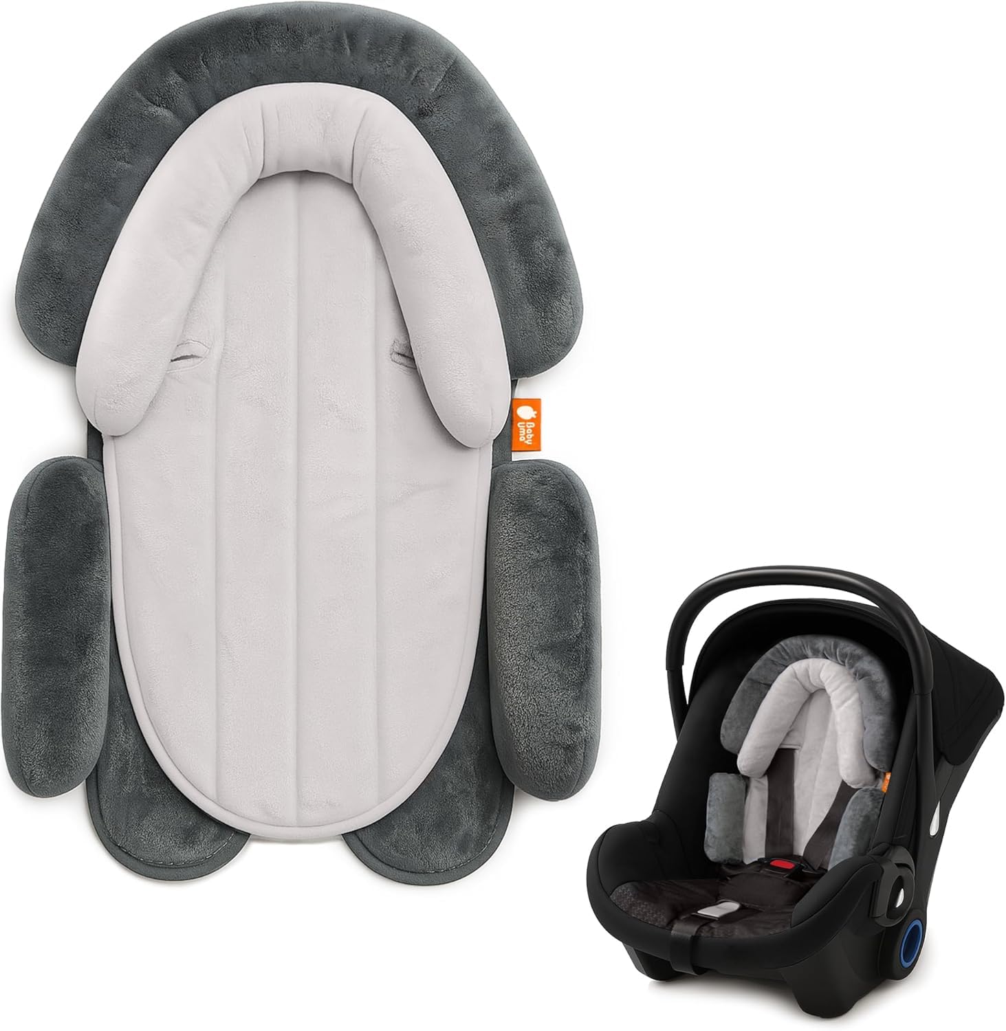 Baby Uma 2-in-1 Baby & Autositz Neugeboreneneinsatz Babyschale (0-12 Monate) Superweicher, Universeller Neugeborenen Einsatz - Waschmaschinengeeignete Autositz Kopfstütze & Sitzauflage Kinderwagen
