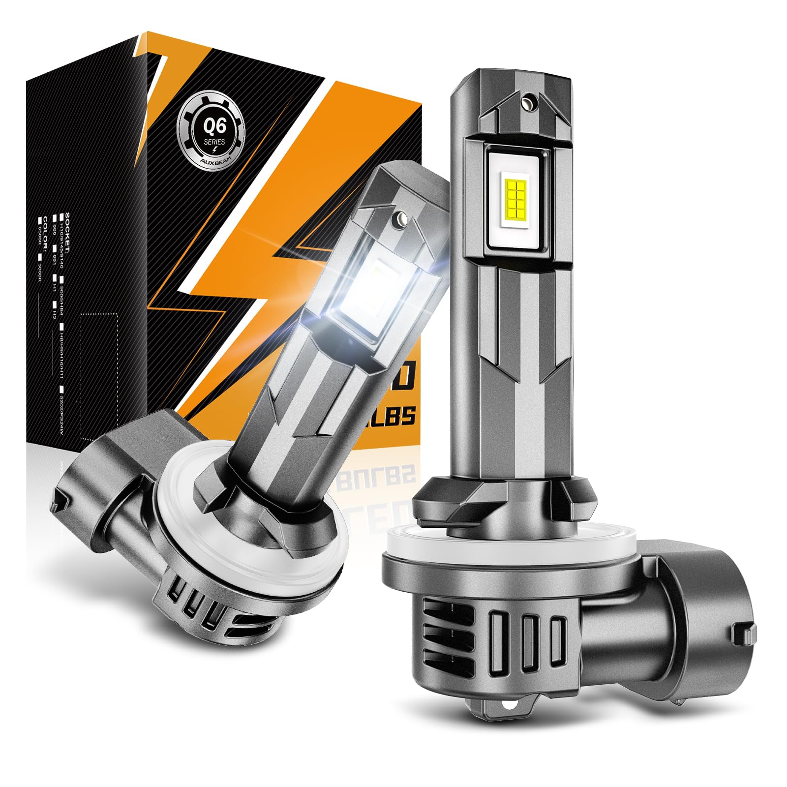 Auxbeam Q6 Series 881 Fog Lights White Offroad Lights 12000LM