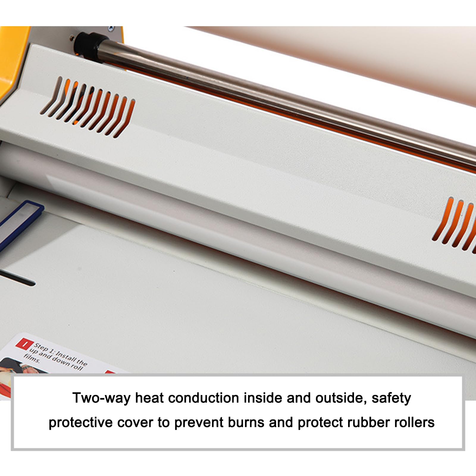 13-calowy laminator na gorąco i na zimno, jednostronna, dwustronna maszyna do laminowania, z 4 rolkami, maksymalna temperatura 150 ℃, do dokumentów, zdjęć, kart