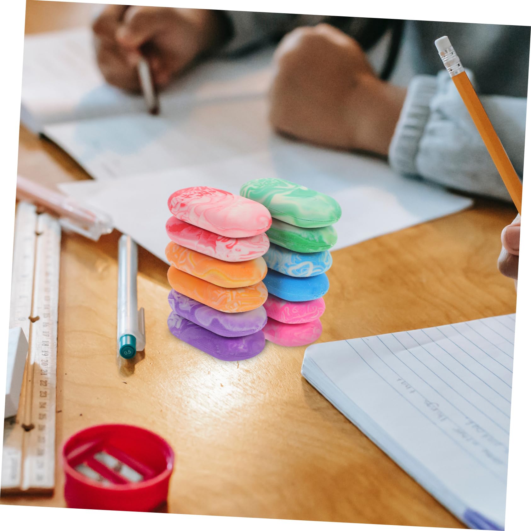 DOITOOL 5 Sätze Marmor Radierer Portable Bleistift Radierer Kreative Radiergummis Für Skizzen Schreibwaren Zubehör Für Schule Und Büro 12 Stück * 5