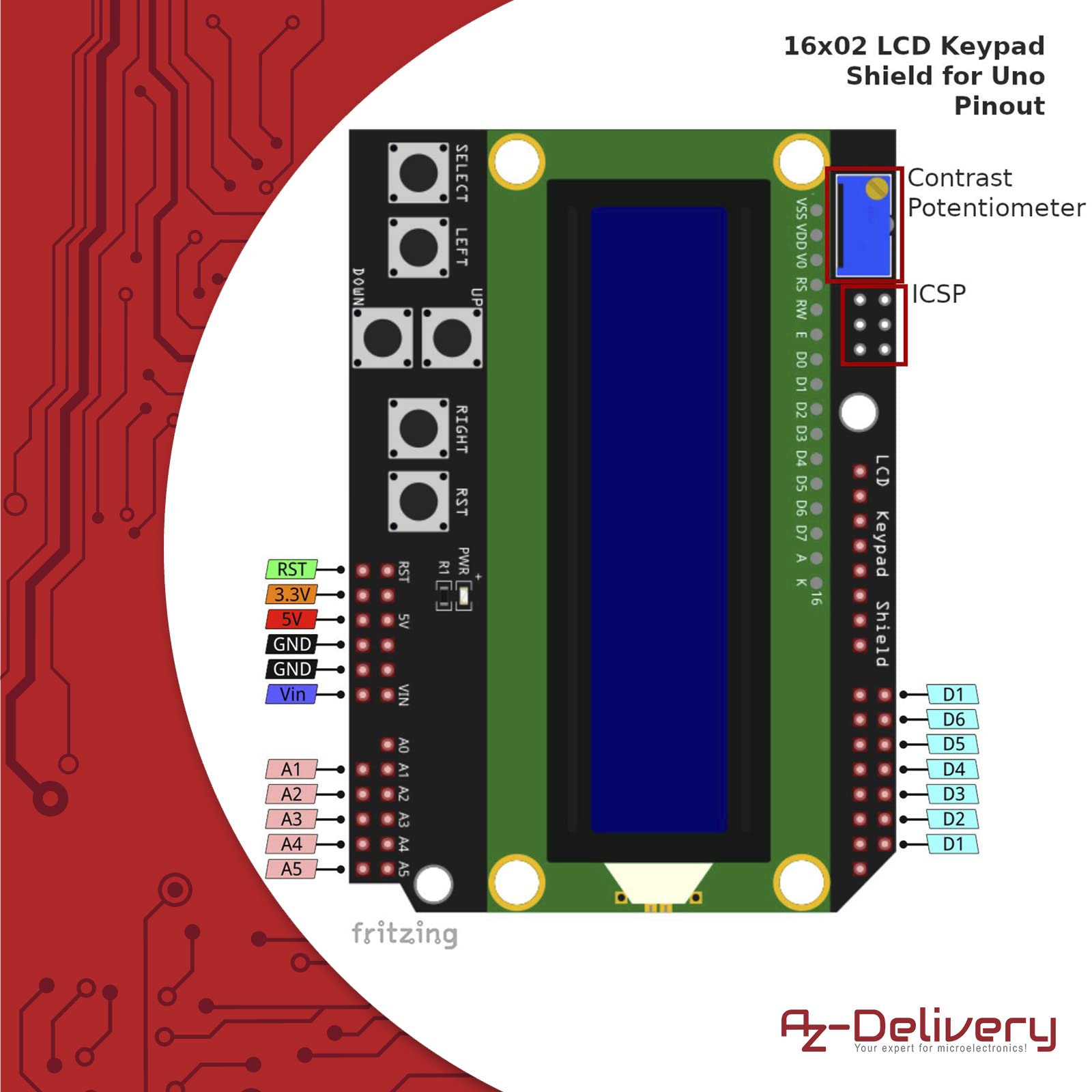 Display LCD 1602 HD44780 Per Arduino E Raspberry Pi - Retroilluminazione Verde, Interfaccia I2C