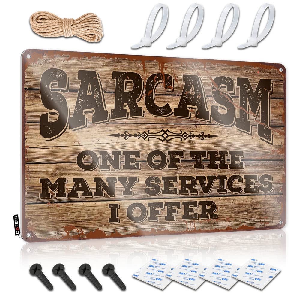 ZTBBDNQHA Man Cave Wall Decor Sarcasm One Of The Many Services I Offer Sign Beer Signs For Man Cave Funny House Decor(30X40CM)