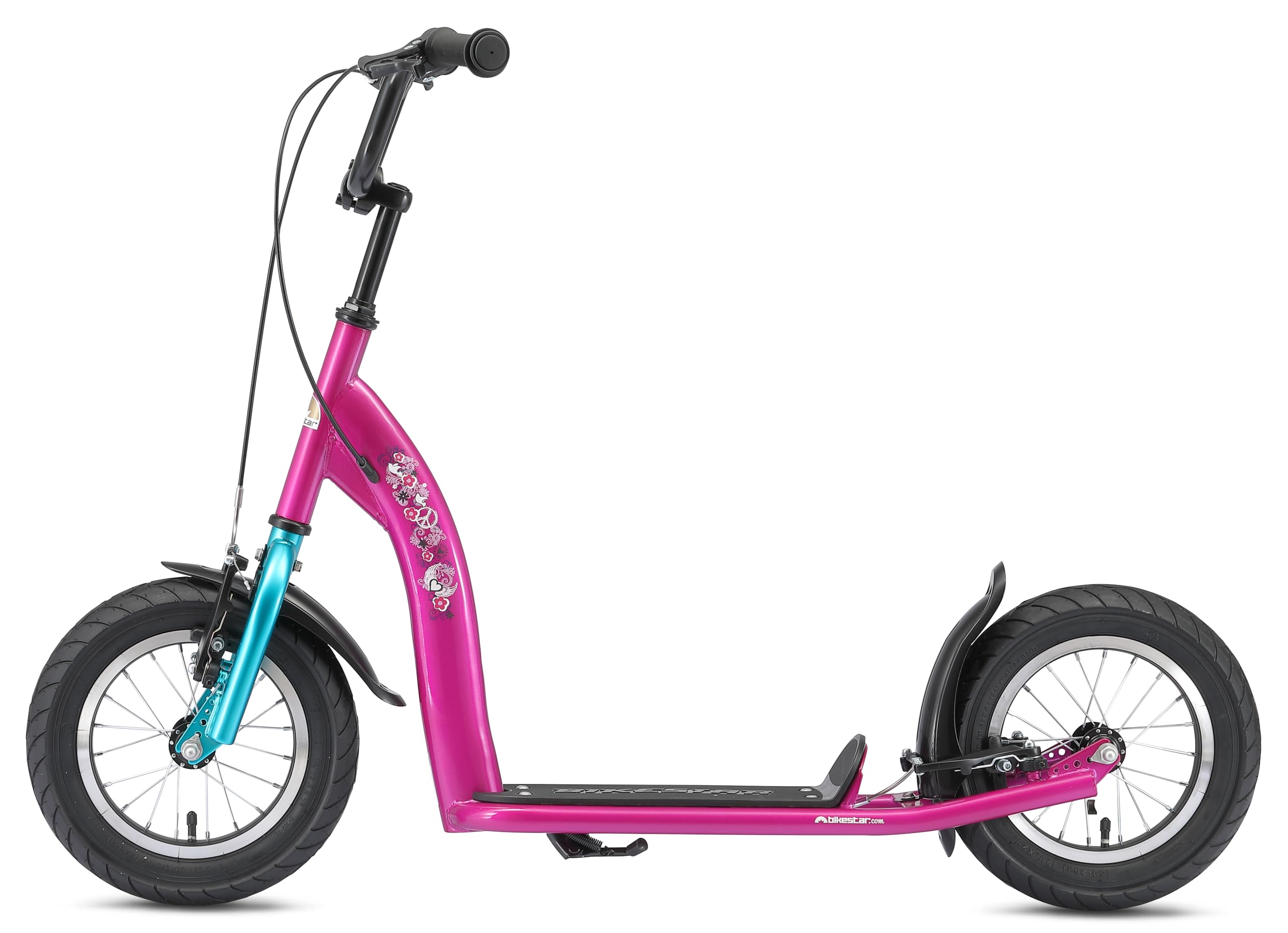 STAR SCOOTER Roller Kinderroller Tretroller Kickscooter mit Luftreifen für Jungen und Mädchen ab 6-7 Jahre | 12 Zoll Sport Kinder Scooter | Risikofrei Testen