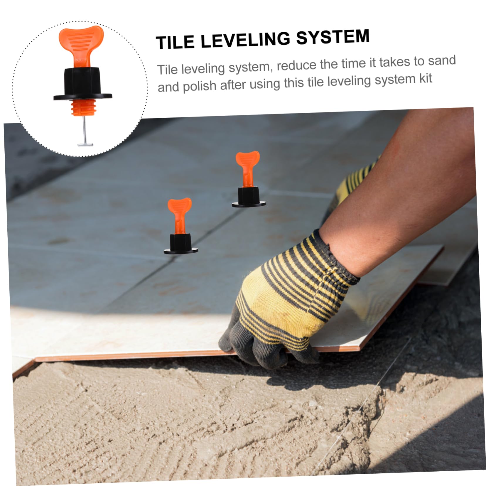 UKCOCO Kit de Système de Nivellement Carrelage Réutilisable en Plastique Noir 100 Pièces pour Sols et Murs, Outil Pratique pour Pose Précise de Carrelage