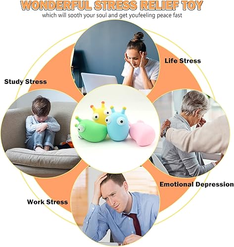 Miniatura 4 de 4 juguetes para aliviar el estrés, bolas de estrés para adultos y niños, juguete squishys para recuerdos de fiesta, regalos (insecto de ojo