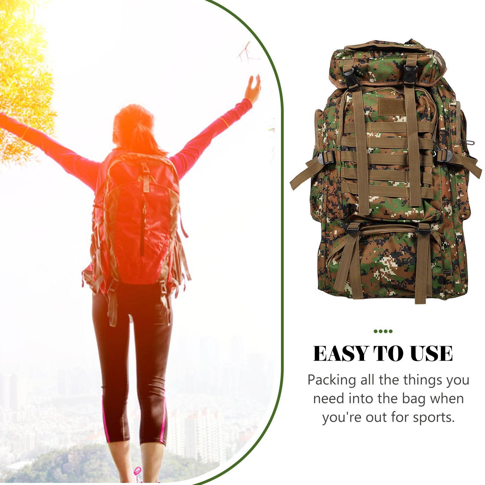 OUNONA 80l Oxford Stoff Outdoor Rucksack für Camping und Wandern Robuster und Organisierter Rucksack für Freizeit und Bergsteigen
