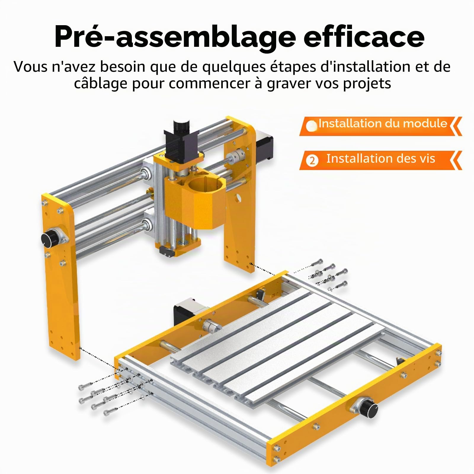 Annoytools CNC Fraiseuse All-Metal CNC 3018 PRO MAX avec Broche de 500 W, Interrupteurs de Fin de Course et Arrêt d'urgence, 300 x 180 x 80 mm Zone de Travail pour Bois, Acrylique, Métal Mou
