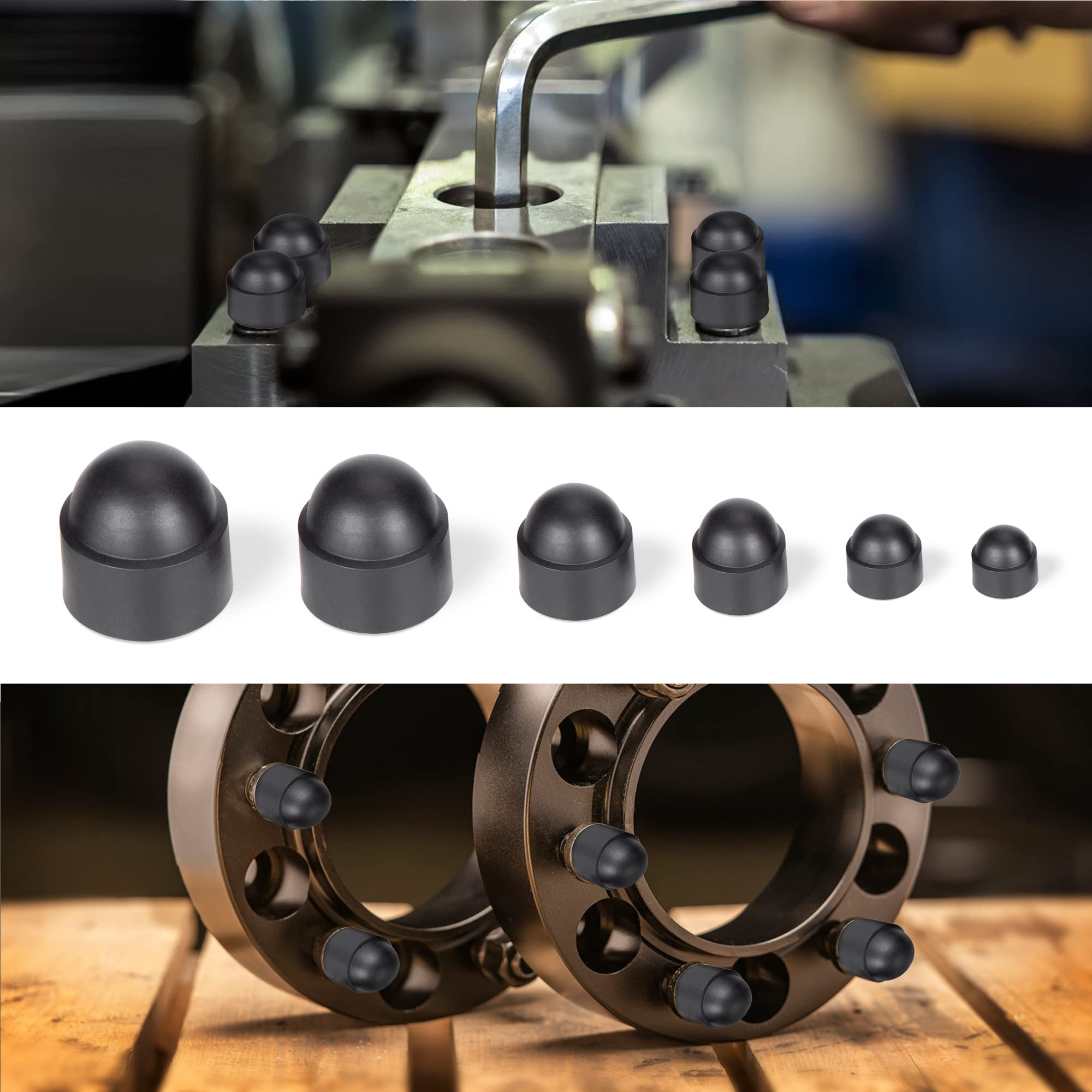 25 Cappucci Copri Dado M16 Bianchi | Protezione Viti Esagonali, Chiave 24, Materiale PE - Foto 3