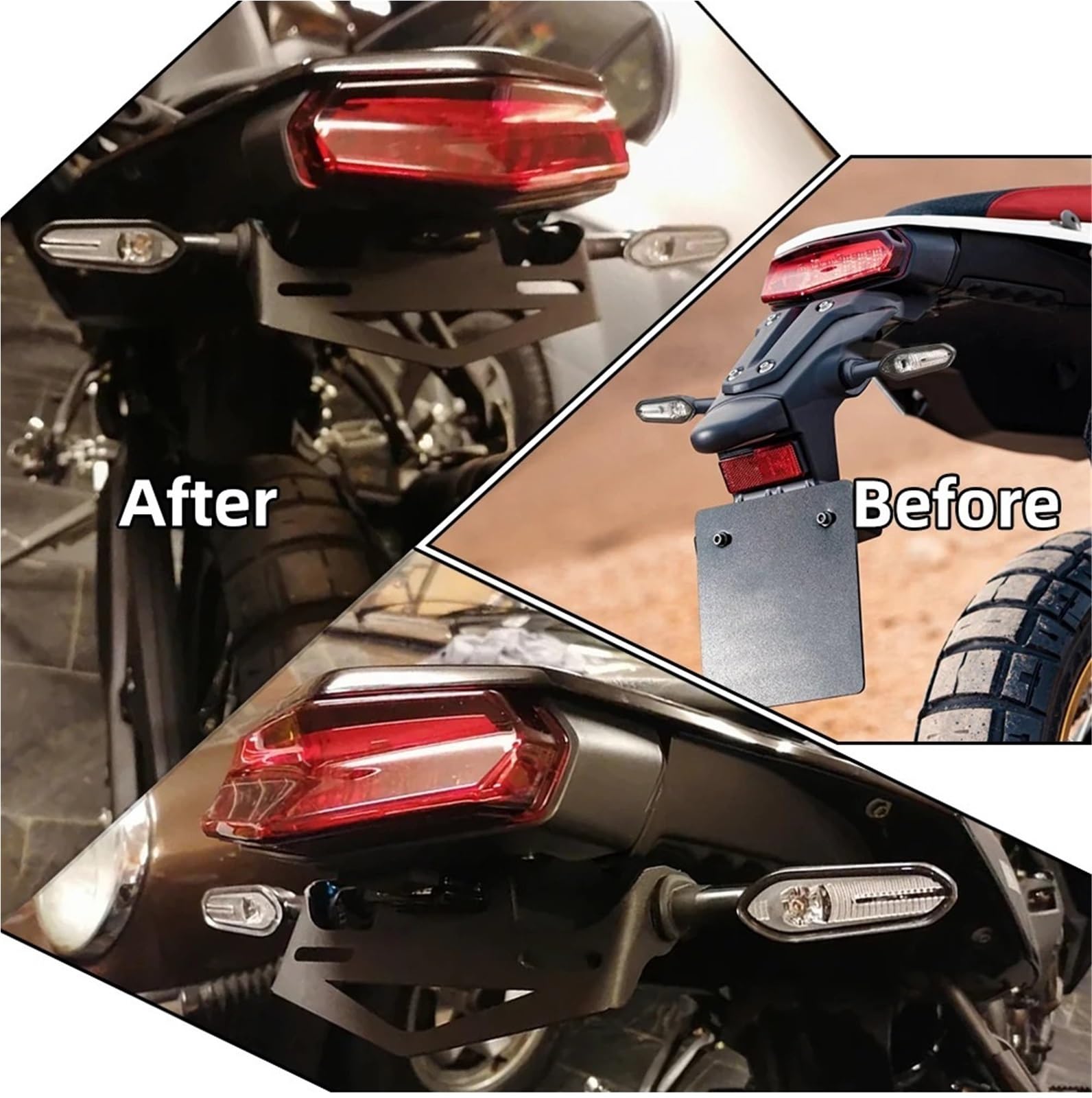 Uchwyt na tablicę rejestracyjną motocykla z kierunkowskazem Uchwyt na tablicę rejestracyjną błotnik pasuje do Yamaha Tenere 700 2019-2025(Bracket Set)