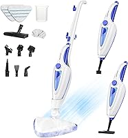 Aspiron 12-in-1 Steam Mop 1500W Detachable Handheld Cleaner 15s Heat-Up Kills 99.99% Stains on Floors Clothes Windows Tiles