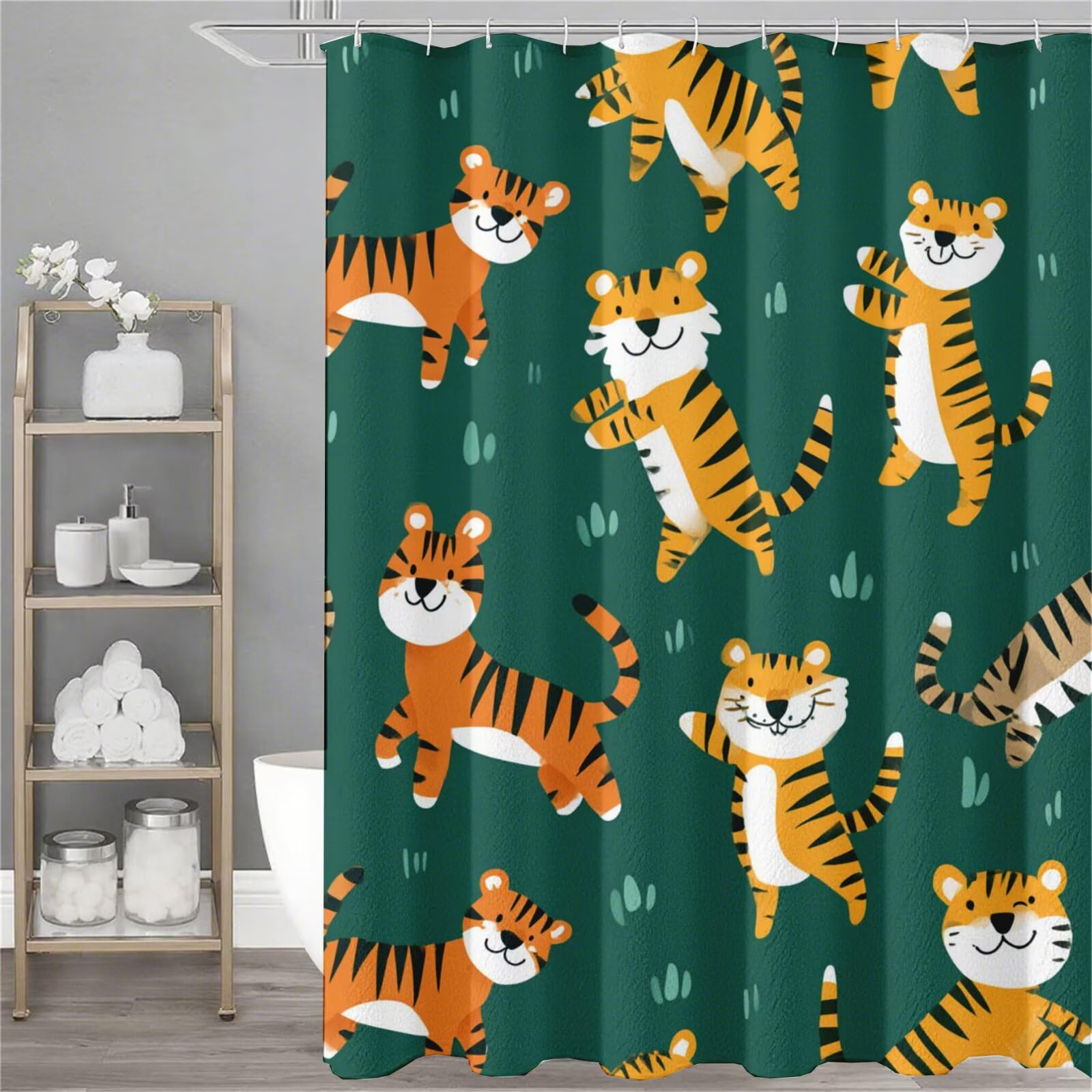 Rideau de douche tigre mignon 150x180cm idée cadeau homme et maison