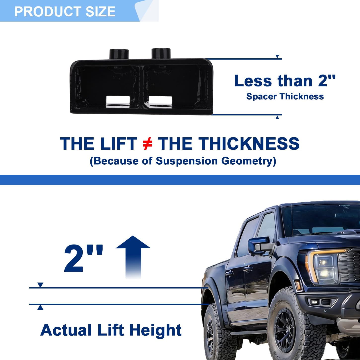 1.5-Inch Black Rear Leveling Lift Kit Blocks For Ford F-150 F150 4WD 2WD (2004-2020)