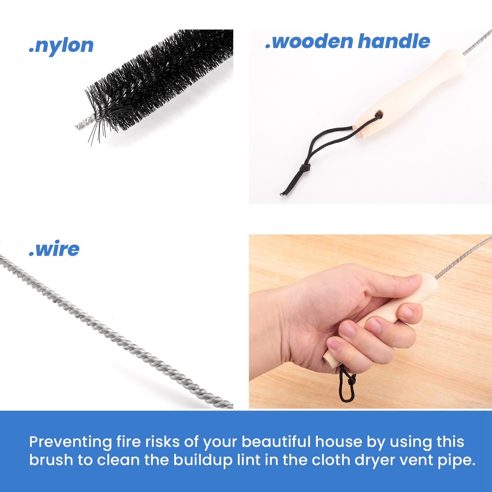 IZSOHHOME Trockner Reinigungsbürsten Set - Flexible Fusselbürsten 3-tlg
