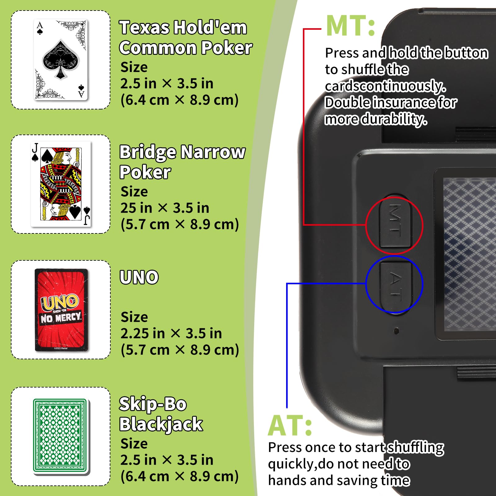 Miscelatore Automatico Di Carte Ricaricabile: Mescola 1-2 Mazzi In Modo Silenzioso E Perfetto Per Poker, UNO E Texas Hold'em - 5