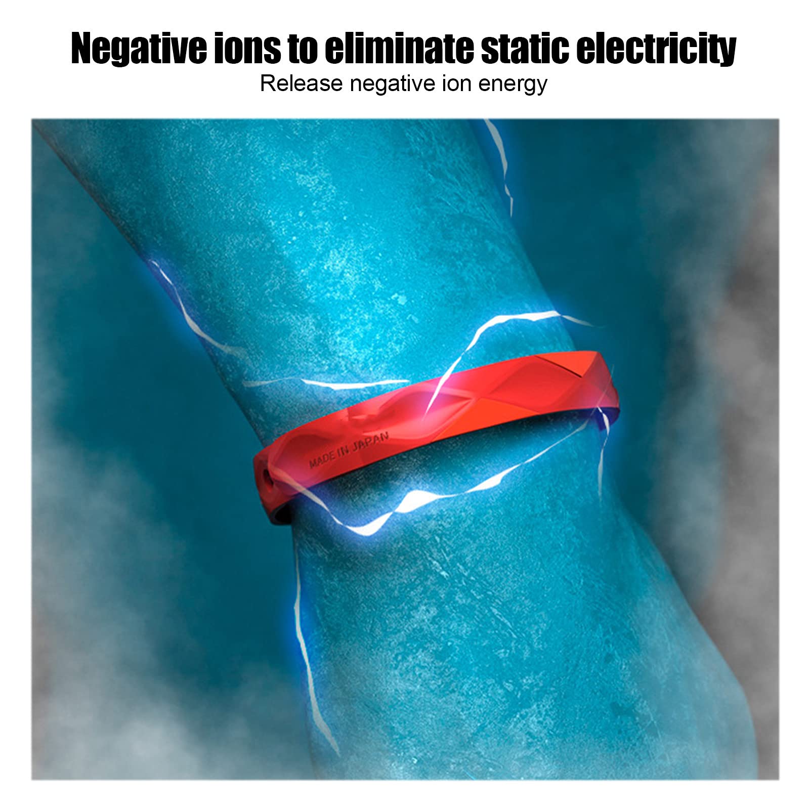 Dioche Anti Static Wristband Silicone Wireless Antistatic Wrist Strap Improve Sleep Winter Electrostatic Removal Bracelet for Men and Woman(red) 1