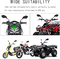 Vista 8 de MAMIKO Espejos Retrovisores Universales de Motocicleta para Perno Roscado M8 M10 Soporte de Espejo Double Take Compatible con Motocicleta Scooter