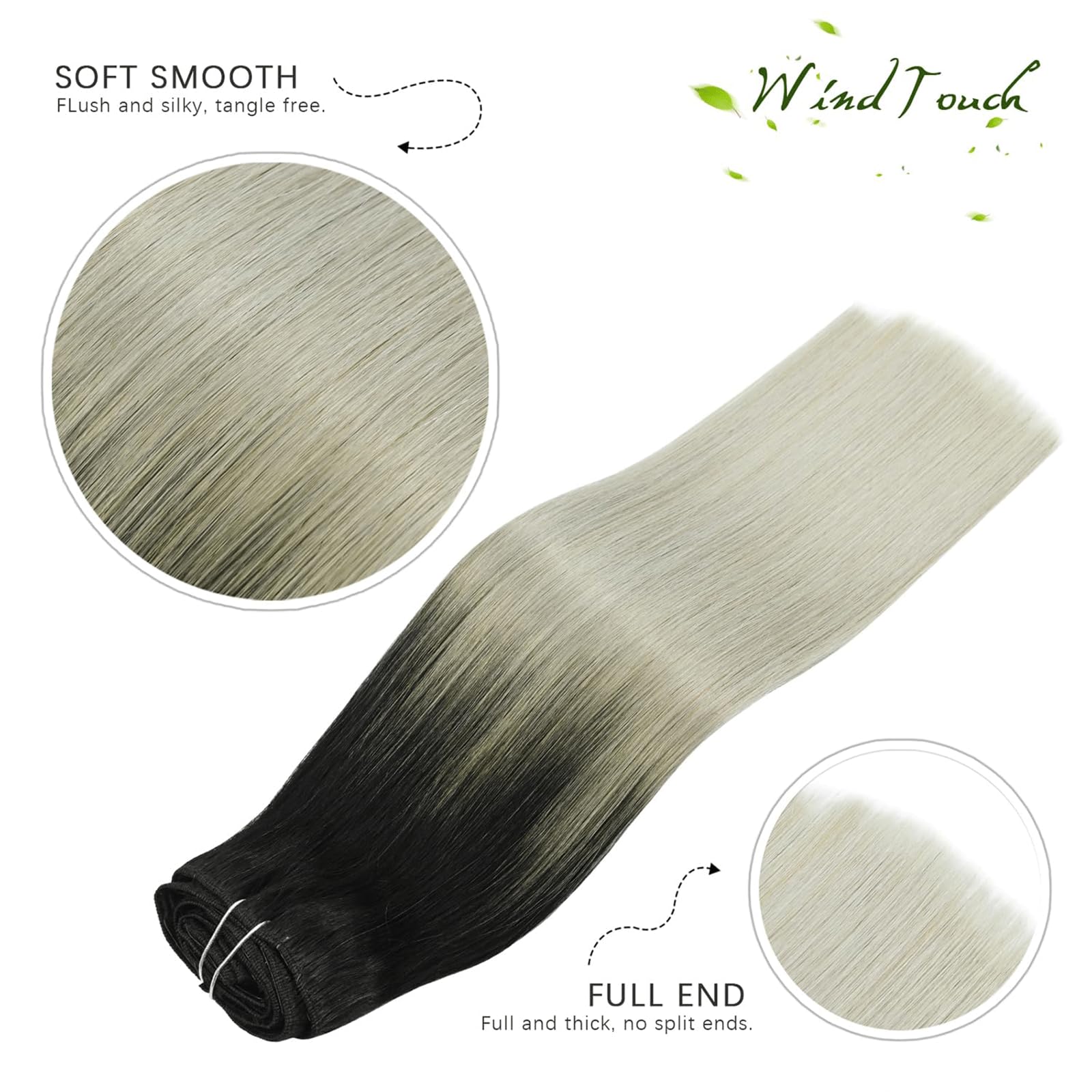 WindTouch Clip in Hair Extensions Human Hair, 15 Inch 75g #4 Medium Brown Hair Extensions for Women Real Human Hair Clip in, Remy Human Hair Extensions Clip ins, Soft Natural Straight — view 43