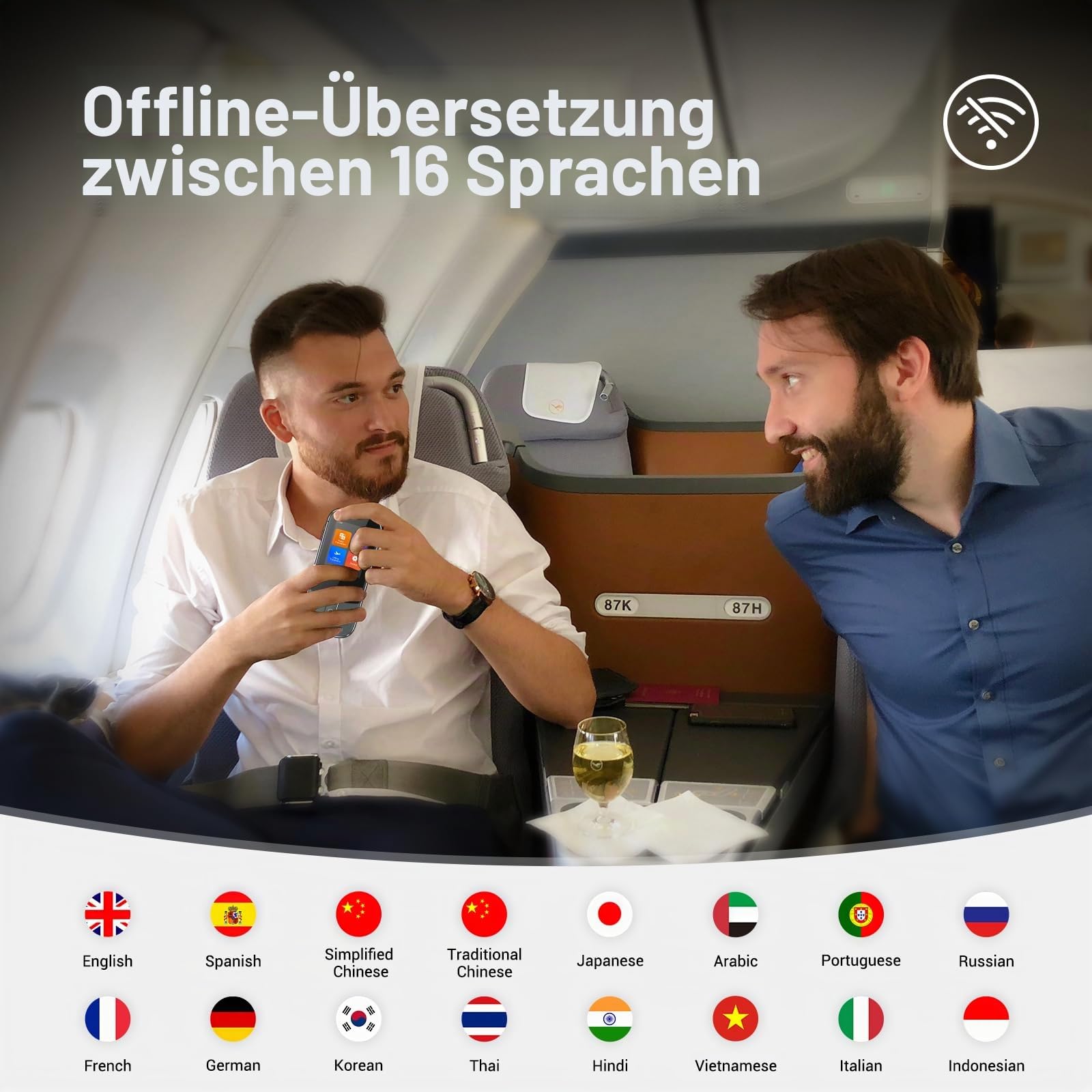 Anfier Offline Sprachübersetzer Gerät W09 PRO für 144 Sprachen und Akzente Fotoübersetzung Kein WLAN Internet erforderlich für Reisen Business W09 Grau