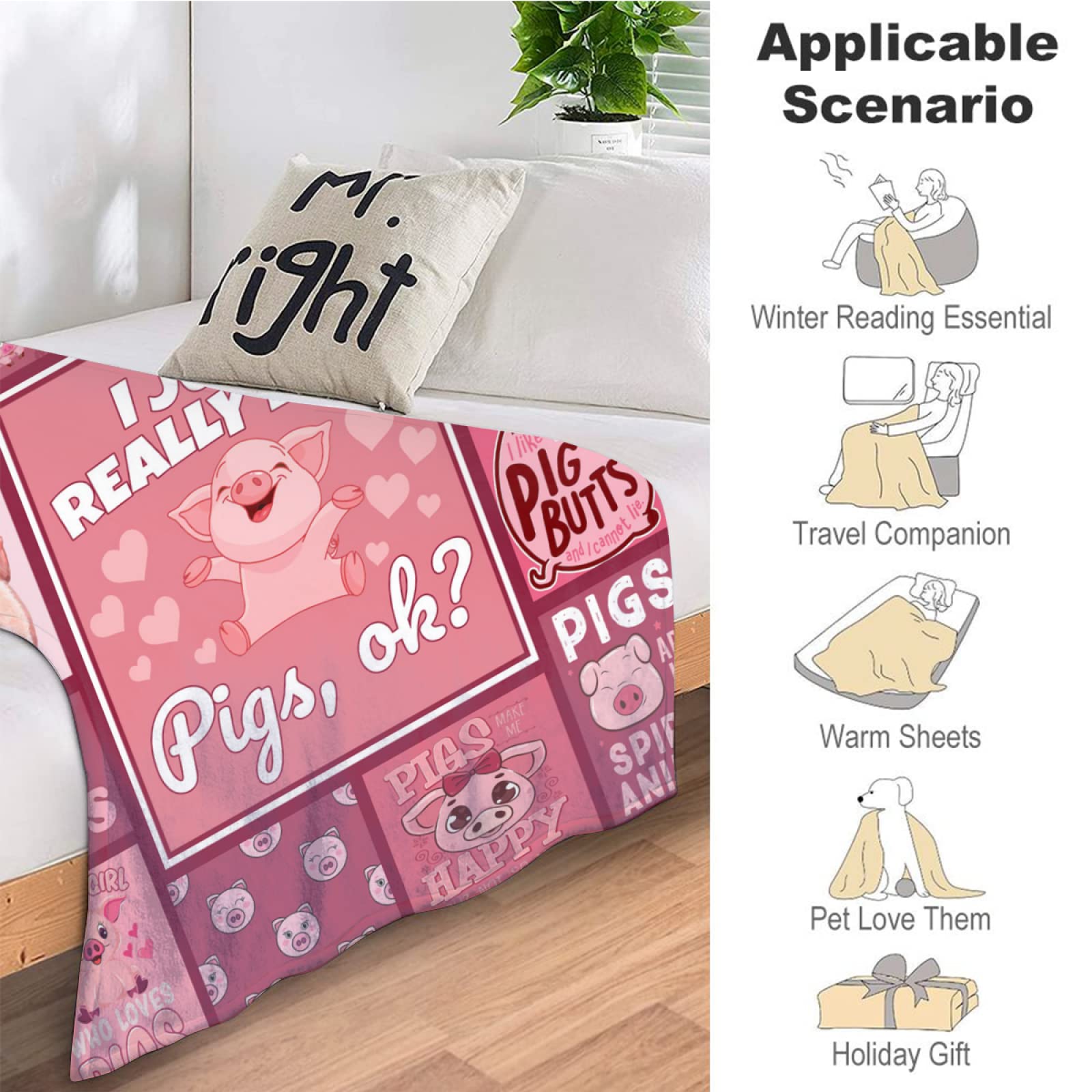 Divertida Manta De Cerdo De Regalo Para Niñas Y Niños, 50 X