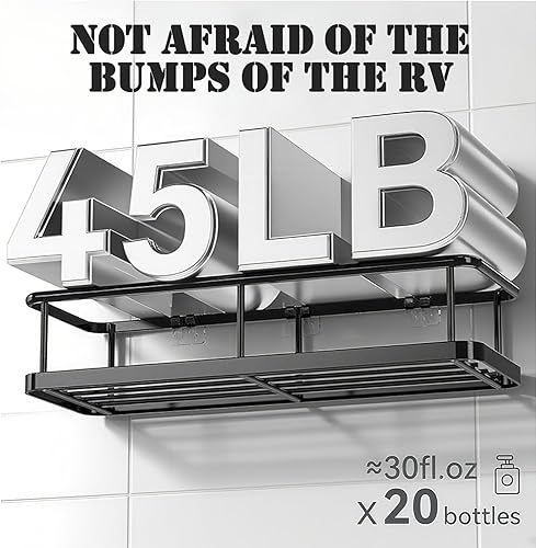 Miniatura 3 de Organizador de ducha adhesivo, paquete de 5 unidades de organizador de ducha colgante para baño, estantes sin taladrar con organizador de jabón y