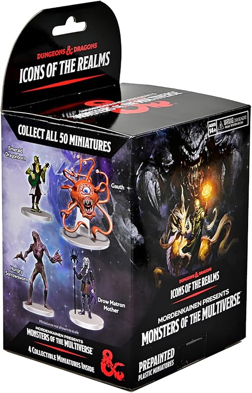 WizKids -Games D&D Icons of The Realms Miniatures: Booster Mordenkainen presenta Monsters of The Multiverse (Set 23) - Single Booster - 4 miniaturas prepintadas, surtidas al azar
