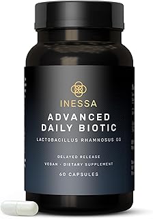 Inessa Daily Biotic - Probiotics for Women Digestive Health with Delayed Release Technology - Advanced Probiotic with 10 Billion CFU - Lactobacillus Rhamnosus Strain 60 Vegan Capsules for Men & Women