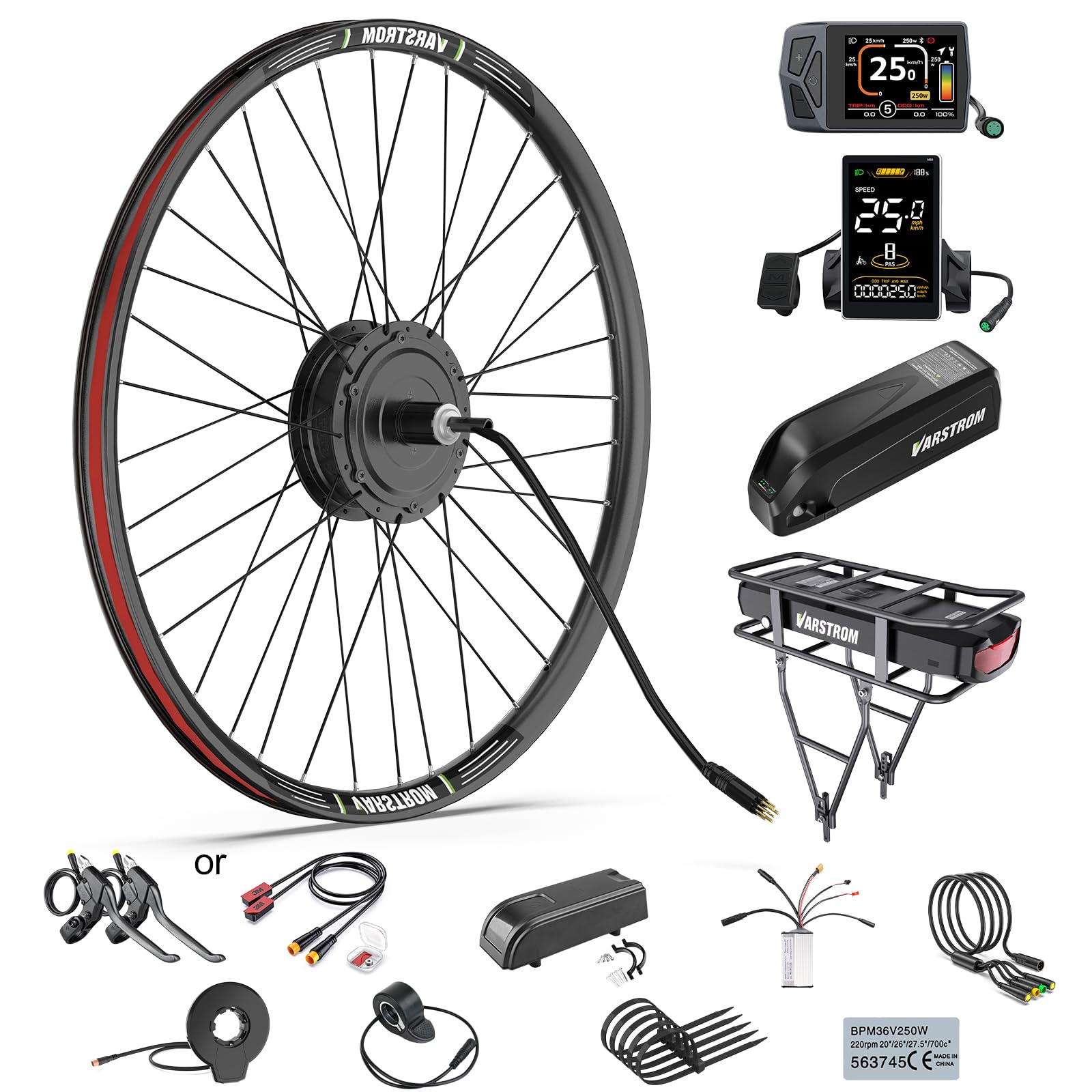 BAFANG 48V G020 EBike Umbausatz mit Hinterradmotor, 20"/26"/27,5"/28"/29"/700C E-Bike Nachrüstsatz mit Smart Controller, optionalem Display & optionalem Akku für MTB & City E-Bikes
