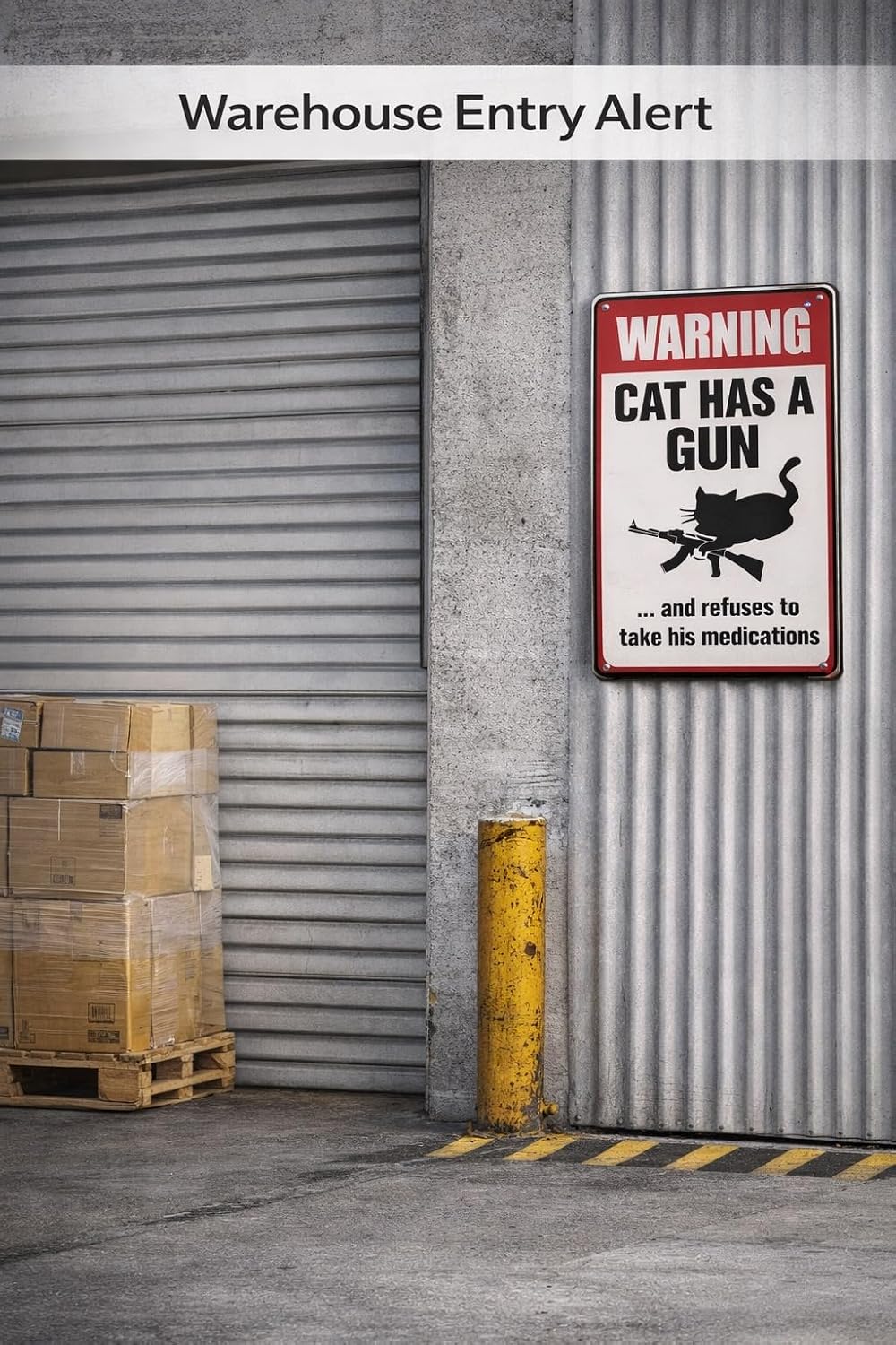16x12in Funny Cat Metal Sign – Vintage Warning Wall Art for Home Decor image 5