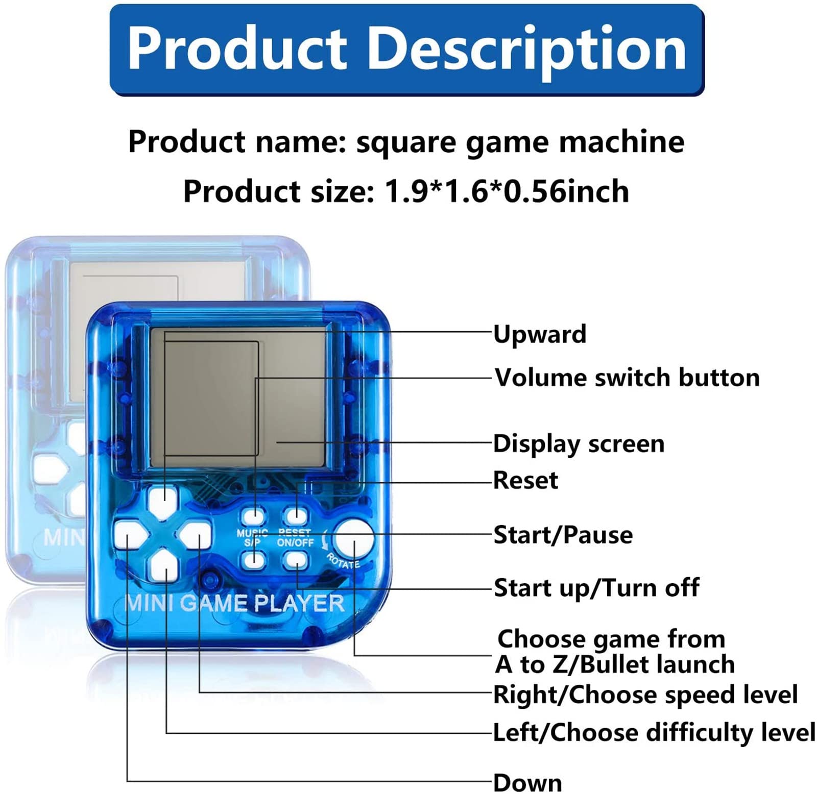 Porte-clés Jeu Rétro - Mini Console De Jeu Portable - 6 Modèles - Avec Chaîne - Cadeau Fun