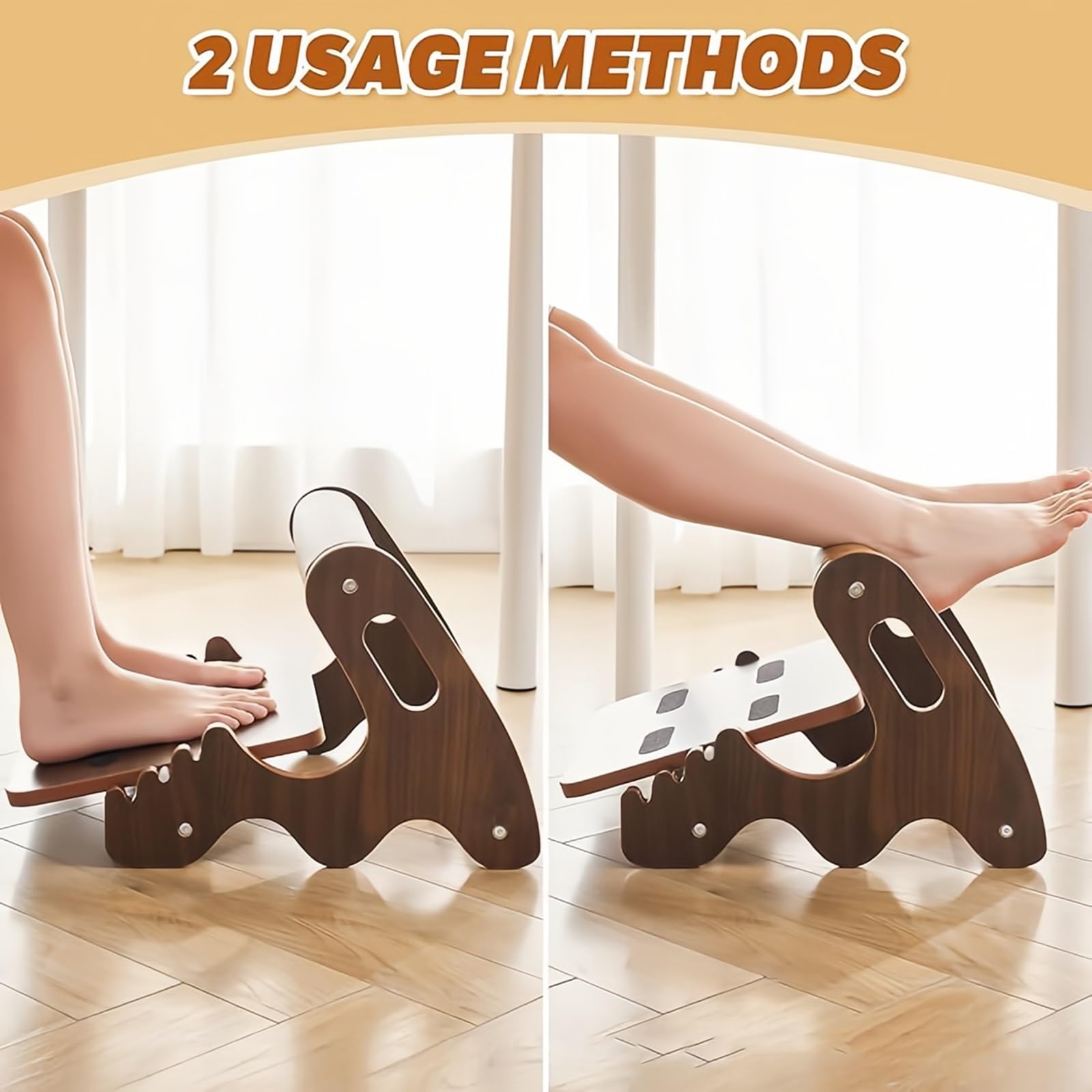 Poggiapiedi Legno Regolabile Sotto Scrivania, Sgabello Inclinato 3 Livelli | Supporto Piedi Scrivania,Piattaforma Inclinabile Piedi,Supporto Piedi Lavoro Casa,Ripiano Ergonomico Piedi