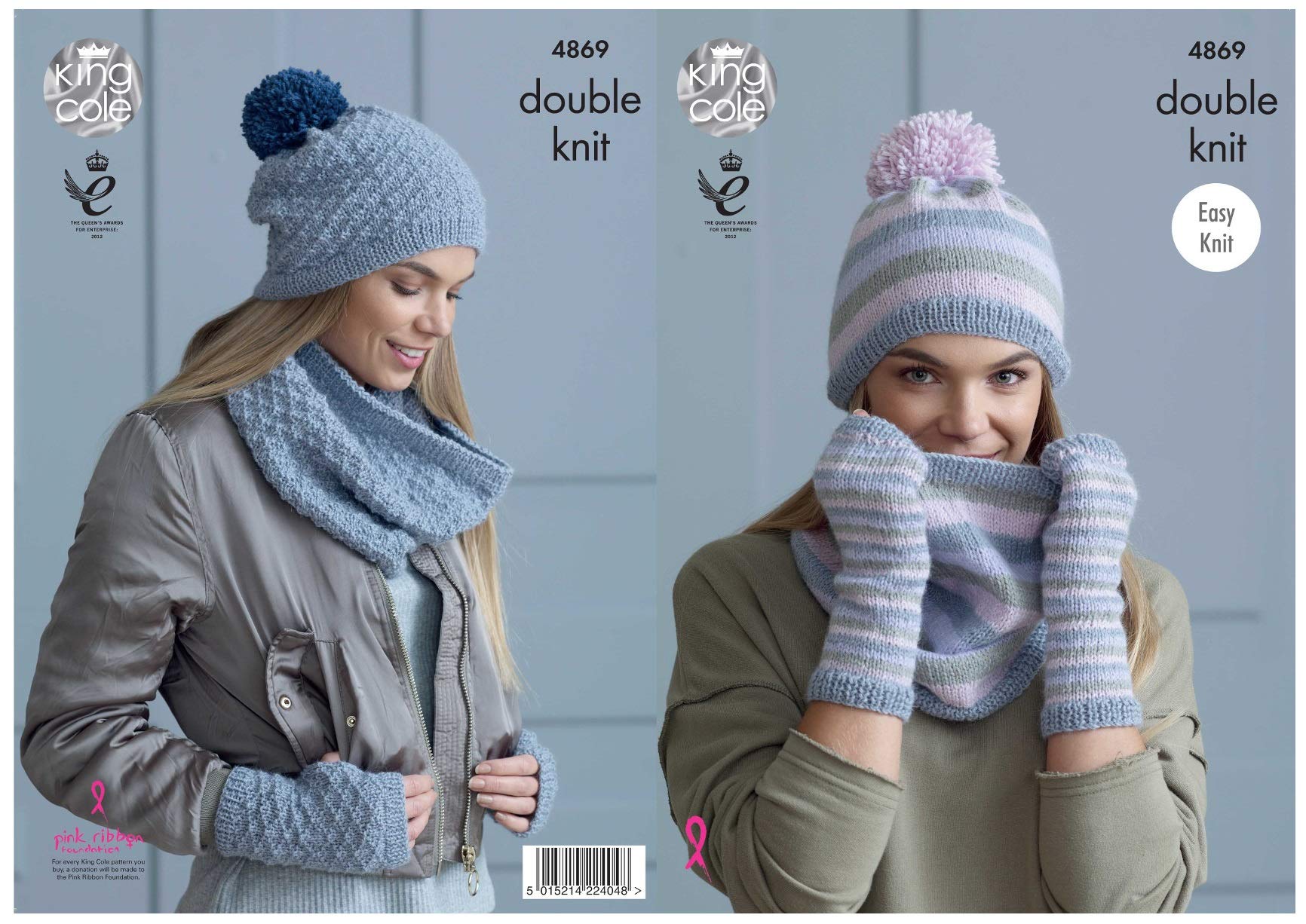King ColeKing Cole Ladies Double Knitting Pattern Easy Knit Womens Snoods Hats & Mitts (4869)