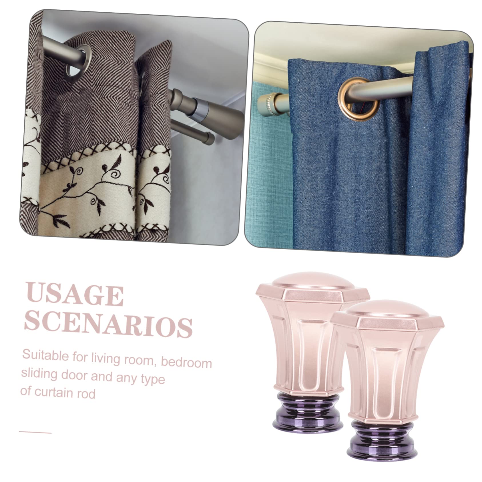 Cabilock 2Pcs Decorative Curtain Rod Finials End Caps for Drapery Rods Stylish Home Curtain Replacement Finials for Elegant Window