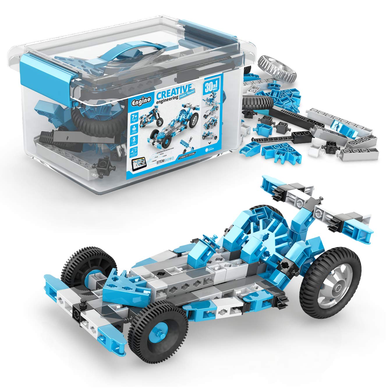 Creative Engineering STEM Toys, 30 Models Set, Fun Educational Toys for Kids 7+, Construction Toys for Inventors, Gift for Boys & Girls