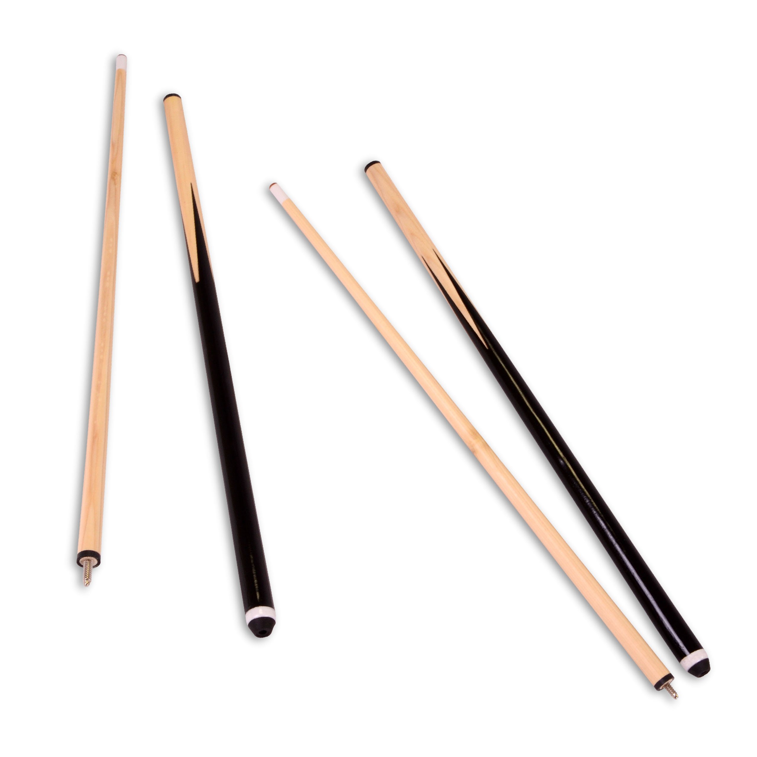 Nexos Trading 2er Set Queues für Billard Snooker Pool aus Holz je 2 teilig ca. 146cm (57 Zoll) mit Gummipuffer und Klebeleder Ø 12mm