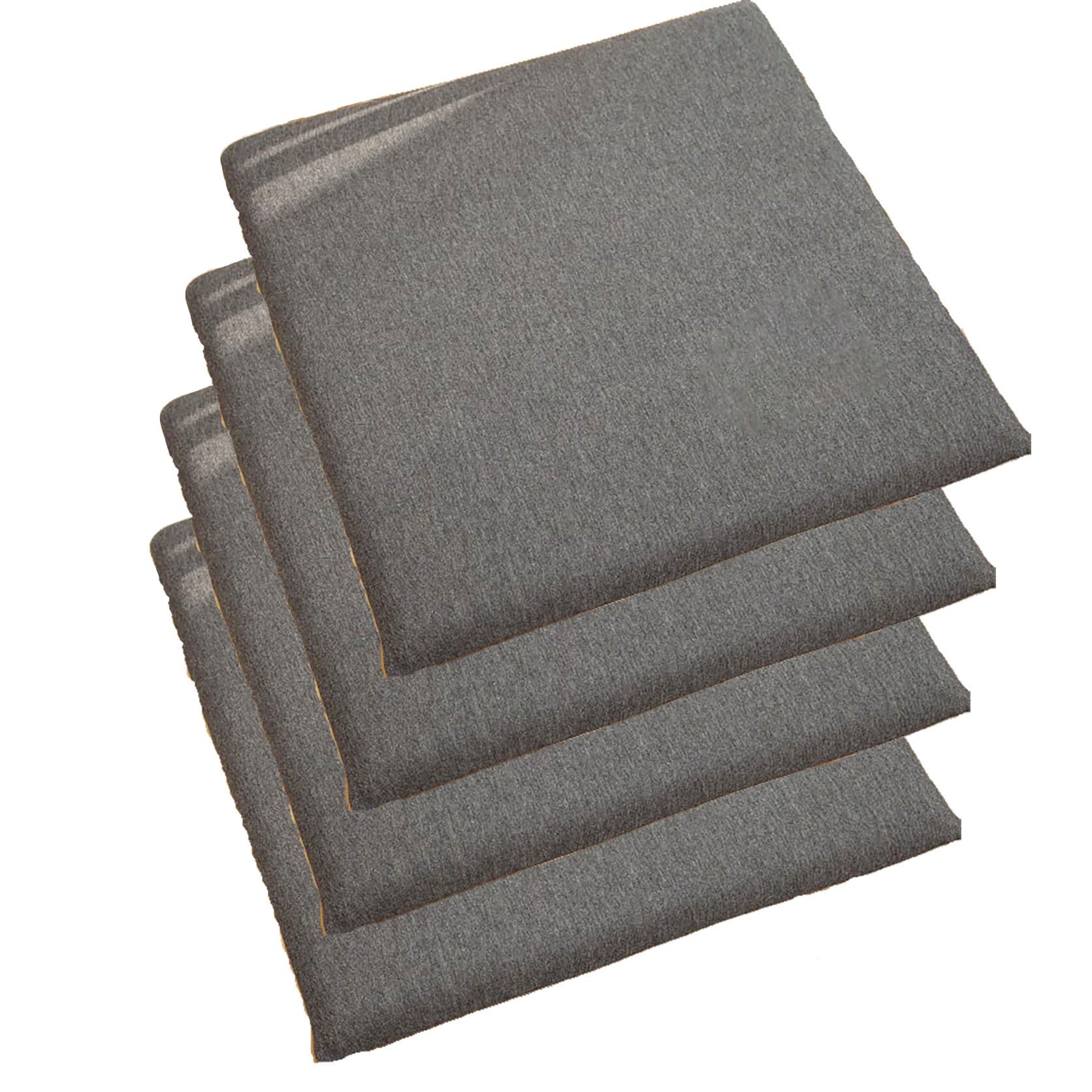 MemoFoam Cushs zestaw 4 szt. 45 x 45 cm i czarne miękkie siedzisko Pa do krzeseł do jadalni wewnątrz i na zewnątrz, idealne do salonu, patio, samochodu i nie tylko