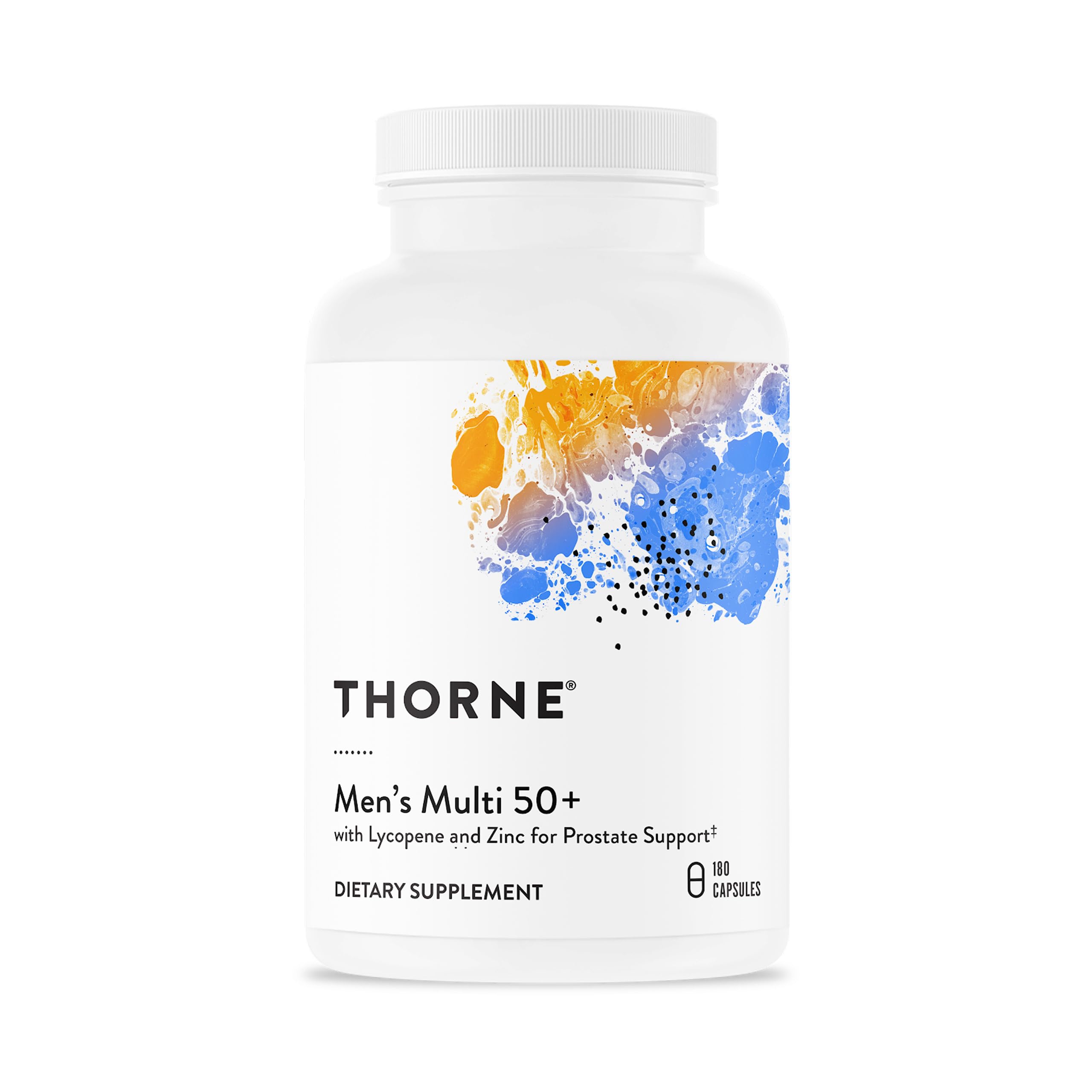 THORNE - Men's Multi 50+ - Comprehensive Daily Multivitamin with Vitamins A, B6, B12, C, D, E, Zinc & More - Support Heart, Brain, Prostate, Muscle & Immune Health* - 180 Capsules