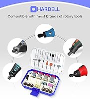 Vista 2 de HARDELL Accesorios para herramientas rotativas, 227 piezas, kit de accesorios de herramientas rotativas eléctricas, vástagos de 1/8 pulgadas