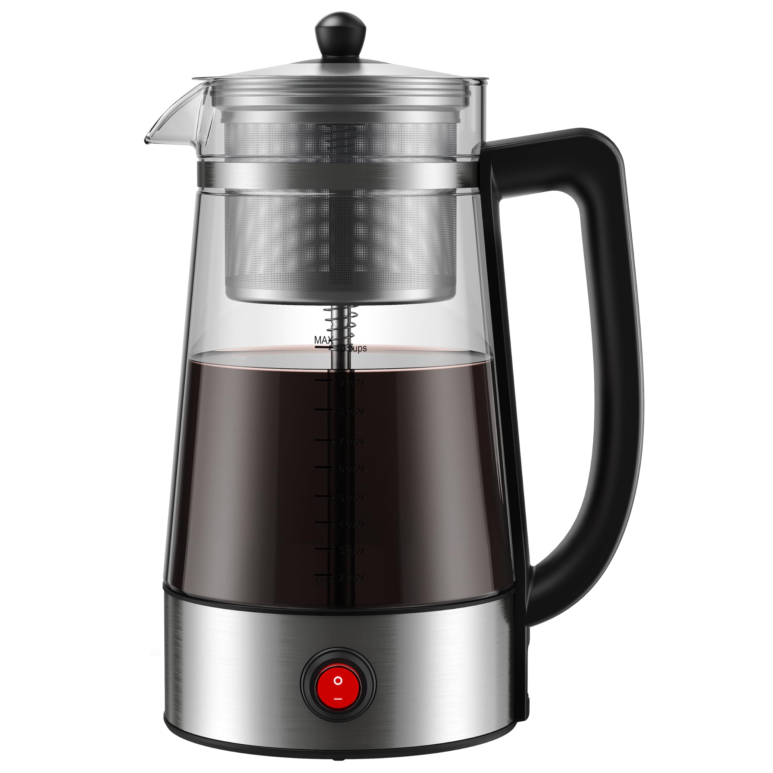 Photo 1 of **MISSING CABLE**KIDISLE Percolator Coffee Pot, 10-Cup Electric Percolator Coffee Maker with Premium Stainless Steel Filter & Food-Grade Borosilicate Glass, Auto Keep Warm, No-Drip Spout, Stay-Cool Handle