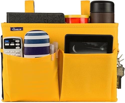 Miniatura 79 de Surblue - Organizador de cama colgante para mesita de noche, bolsa de almacenamiento, bolsillo para literas y camas de hospital, dormitorios Z-Zebra