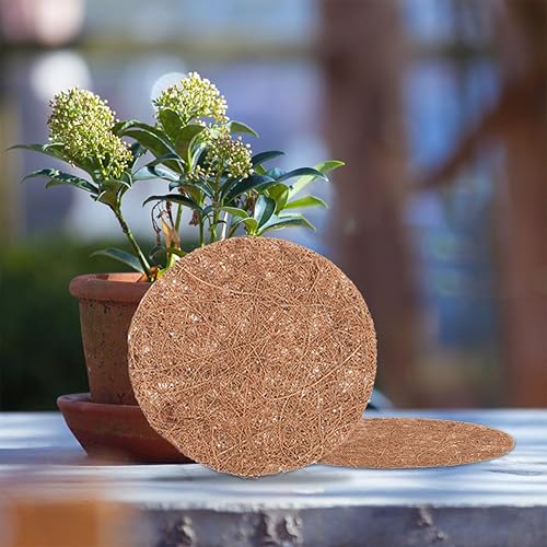 Vista 9 de 12 revestimientos de coco para cestas colgantes, revestimientos de fibra de coco natural, forro de fibra de coco natural para macetas