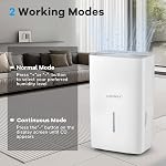 COSTWAY 150 Pints Dehumidifier with Pump, 7000 Sq.Ft Portable Home Dehumidifier for Basements with 2 Modes & 3 Fan Speeds