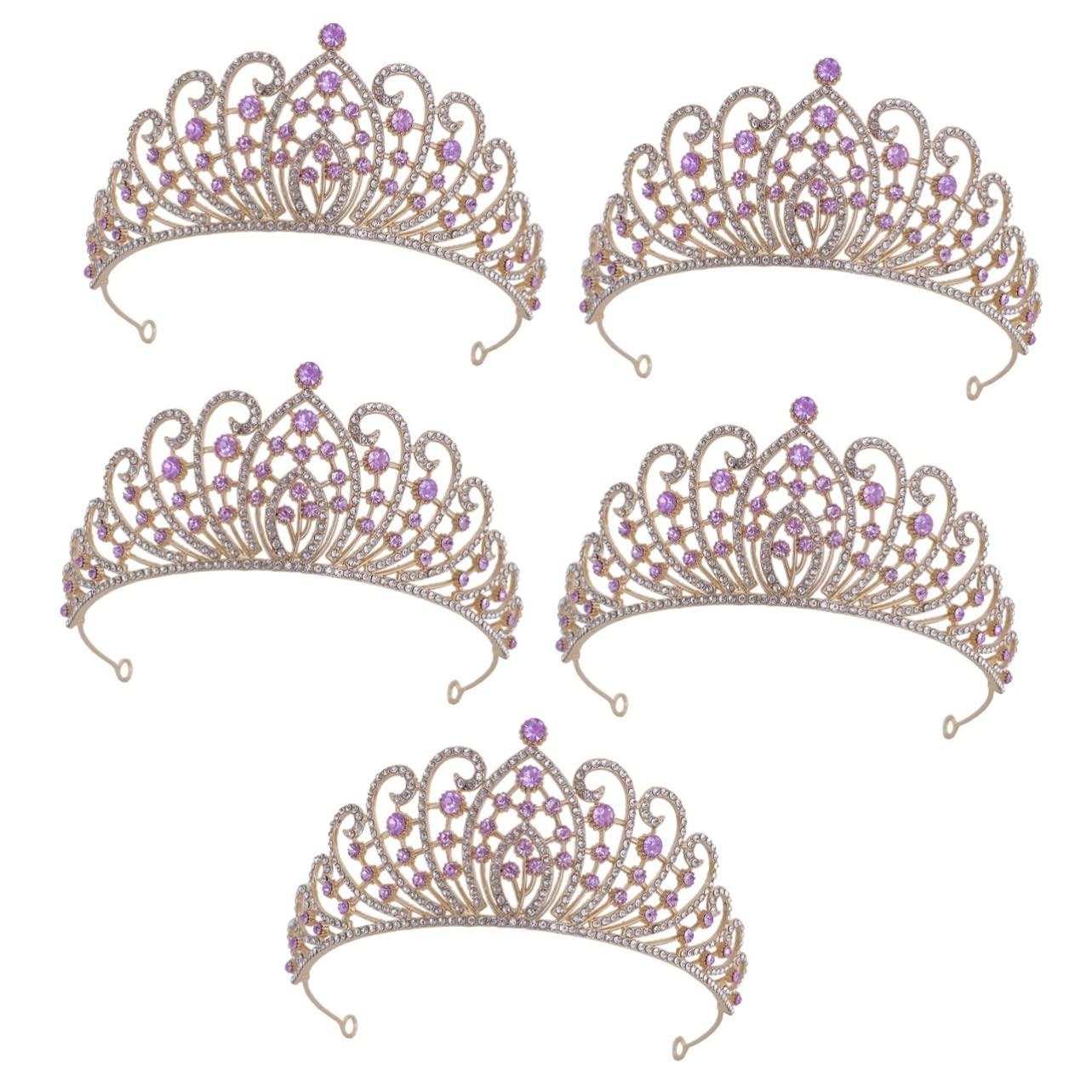 minkissy 2 copricapo da sposa con corona e copricapo da sposa, accessorio per capelli da donna, diademi per ragazze, copricapo da sposa, in lega di zinco, strass argento barocco