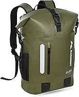 Vista 10 de MARCHWAY Mochila impermeable con parte superior enrollable, bolsa seca flotante de 20L/30L/45L con base rectangular ergonómica, espalda acolchada