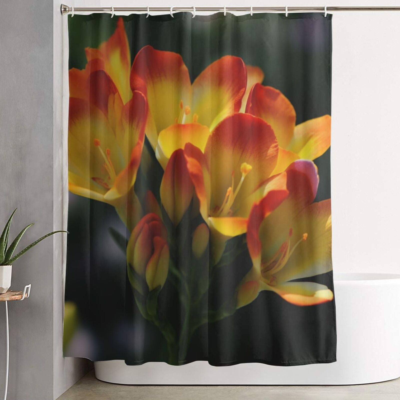 Rideau de douche imperméable 182x152 épais anti-moisissure Freesia avec 12 crochets solides