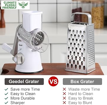 Cheese Grater and Manual Food Chopper Bundle