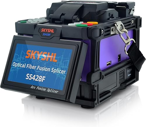Miniatura 9 de Empalmador de fusión de fibra óptica ARC de alineación de núcleo (con electrodos de 5 pares+2 baterías+kit de cuchilla de fibra) Máquina de