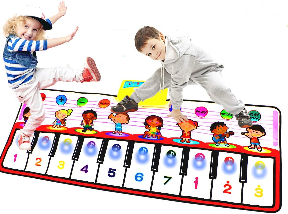 PROACC Piano Playmat Super Large Size (39 * 15.7inch) Kids Piano Keyboard Music Dancing Play Mat Toy, Funny Electronic Crawling Mat Carpet for Babies Toddler Boys and Girls Gift