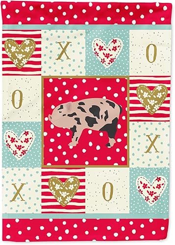 Caroline's Treasures CK5362CHF - Bandera de lona en miniatura con diseño de cerdo, tamaño de casa, multicolor
