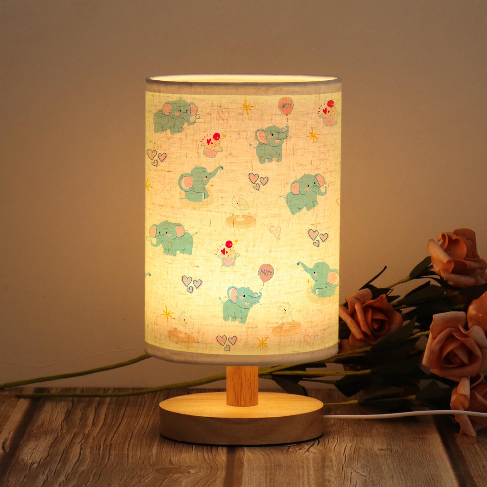 WSYEAR Elephant Night Light for Kids,3Colors Dimmable Cute Animal Lamp,Smart Touch,USB Cable,Room Decor Lamp,Elephant Gift for Boys Girls Christmas Birthday Holiday Gifts